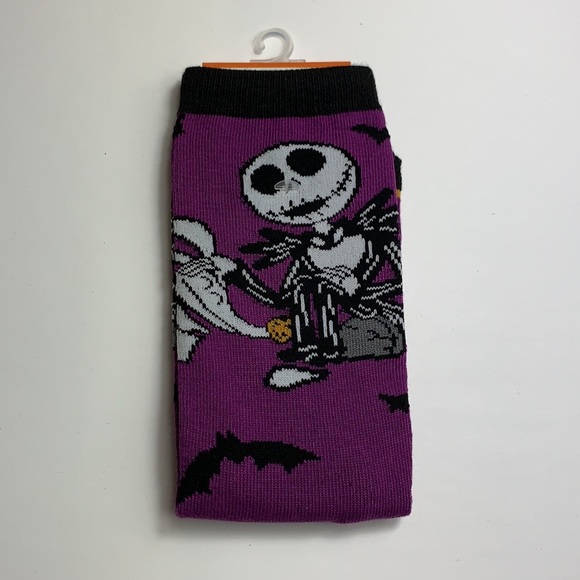 🆕 NBC The Nightmare Before Christmas Jack Skellington Purple Socks New! - Picture 1 of 3
